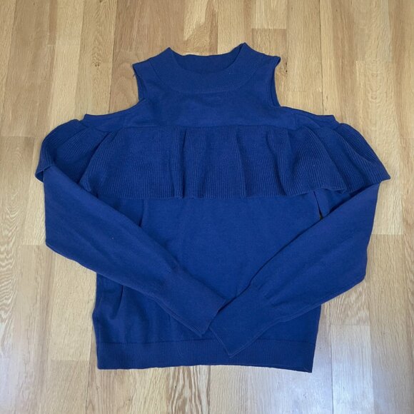 SOFIA JEANS/ Blue/ Cold shoulders/ Knit long sleeve sweater/ Size US S - Picture 2 of 6